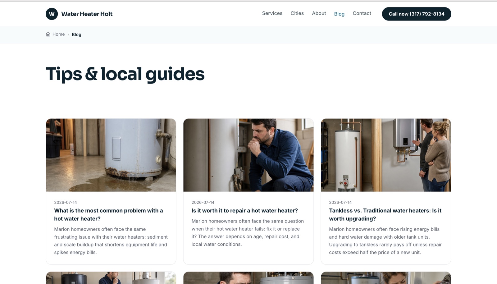 Blog post with AI images