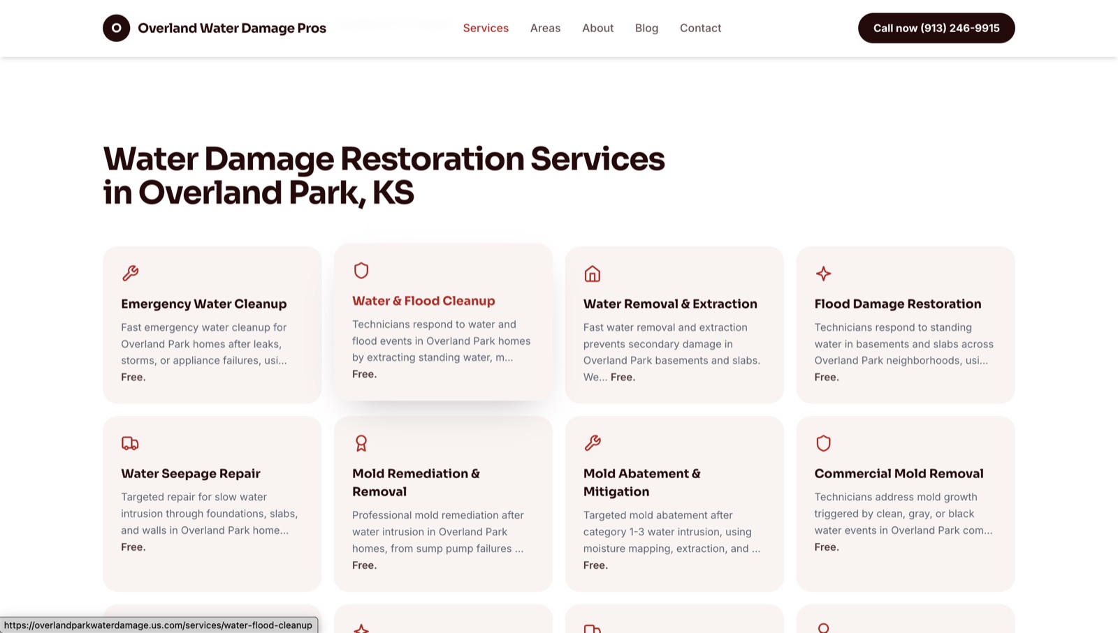Sub-services page
